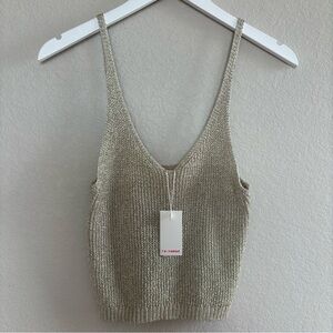 NWT gold metallic knit tank top renamed women’s size small